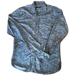 TED BAKER London Archive Floral Gray French Cuff Shirt Size 16